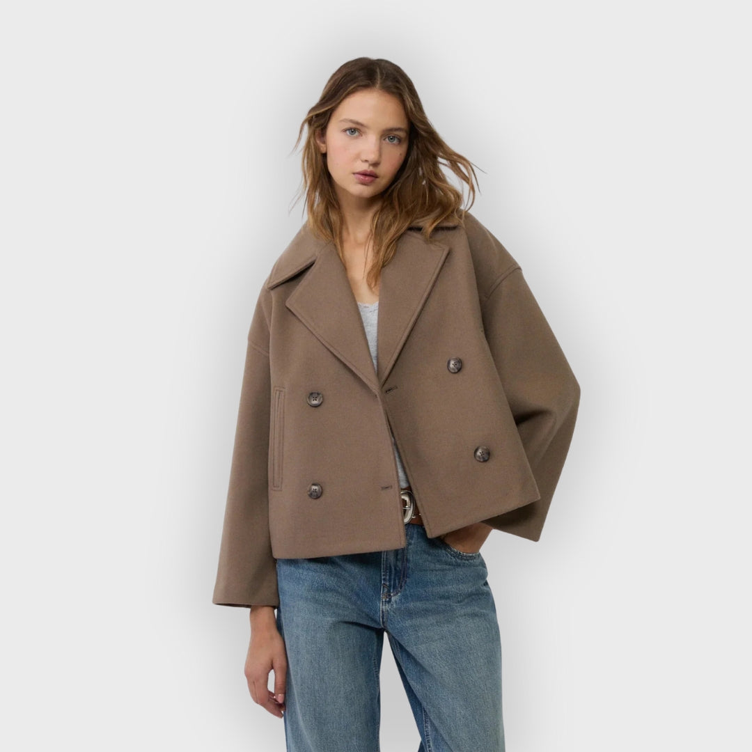 Damen Lederjacke Doppelreihig Modern