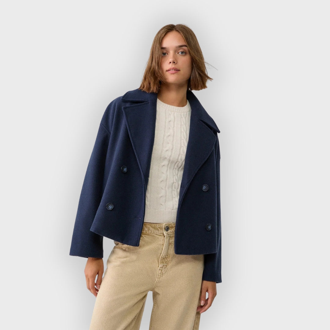 Damen Lederjacke Doppelreihig Modern