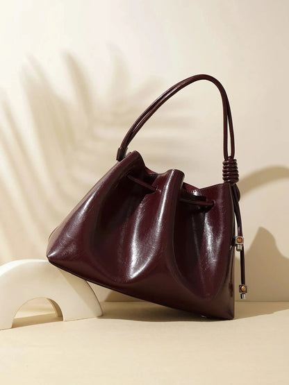 Damenhandtasche Glänzend Kordelverschluss