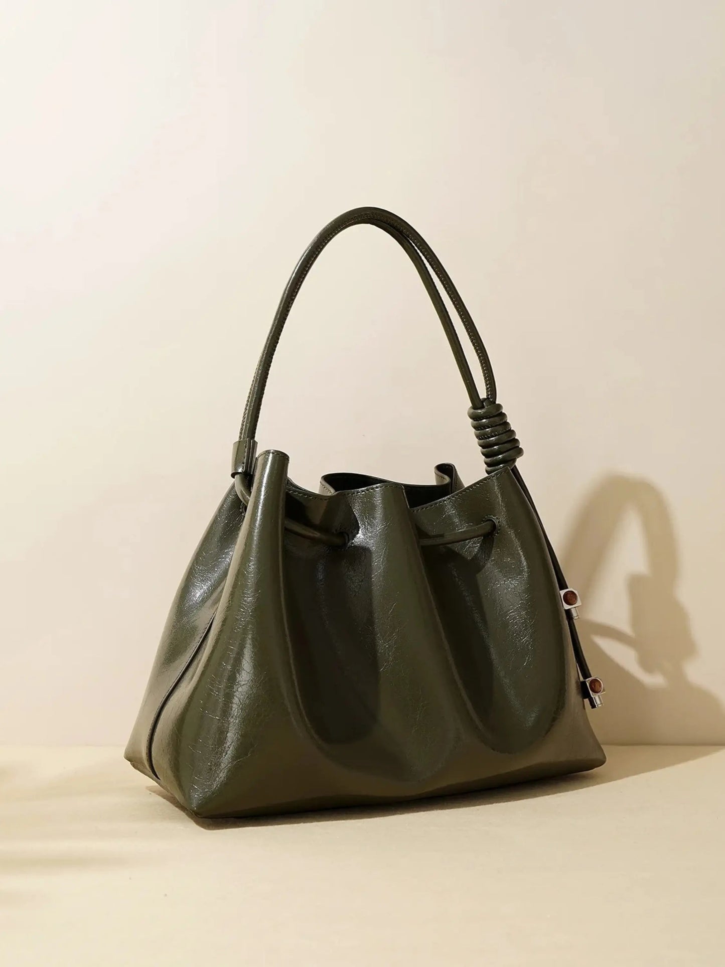 Damenhandtasche Glänzend Kordelverschluss