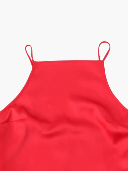 Damen Maxikleid Rotes Sommerkleid Mit Schnürung