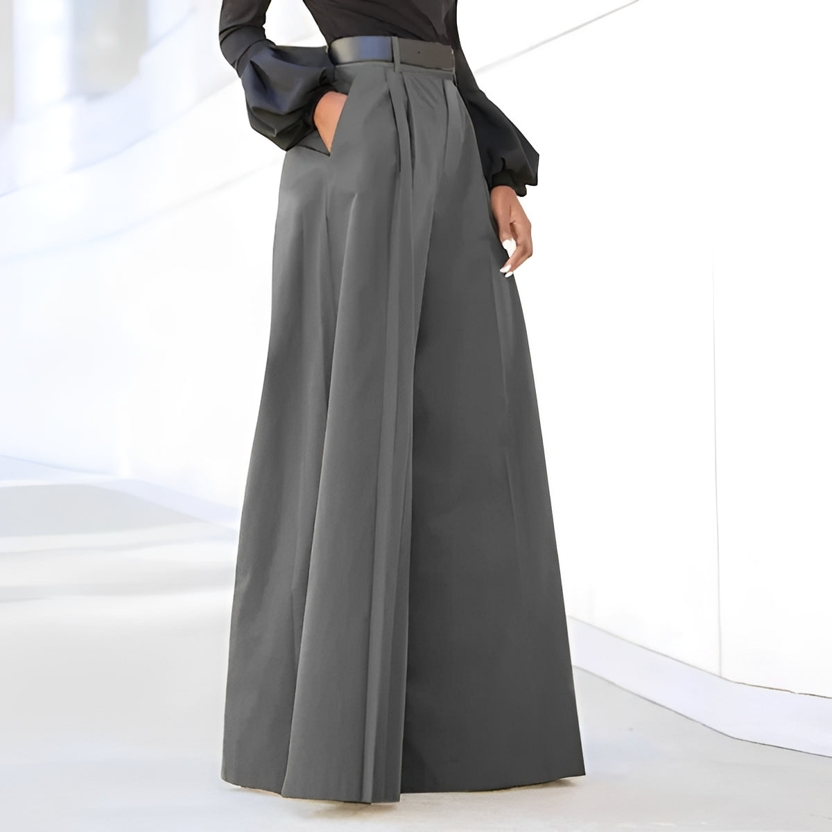 Damen Schlaghose Weit Bequem Elegant