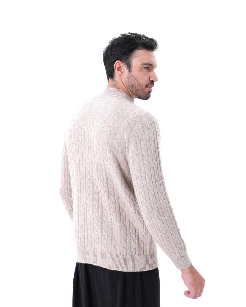Herren Pullover Kaschmir Chunky Knit Warm Kabelmuster