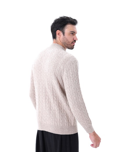 Herren Pullover Kaschmir Chunky Knit Warm Kabelmuster