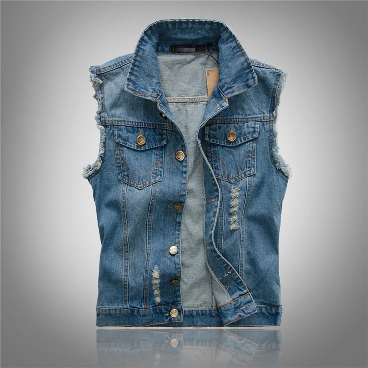 Herren Denimweste Moderner Schnitt