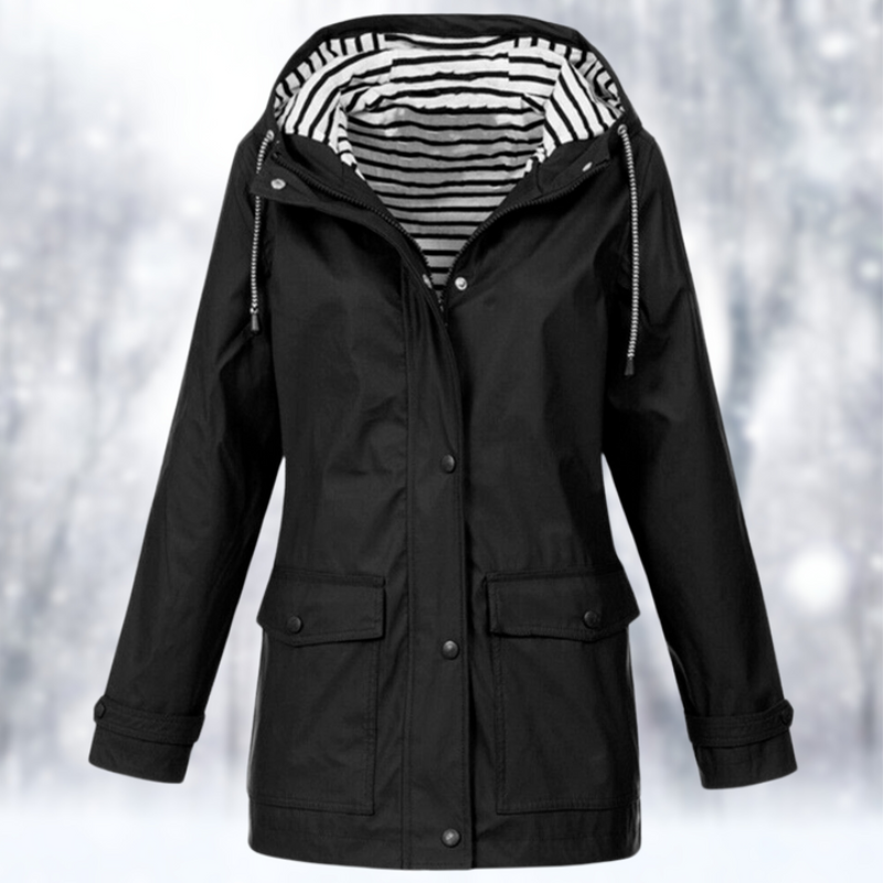 Damen Winterjacke Kapuze Reißverschluss