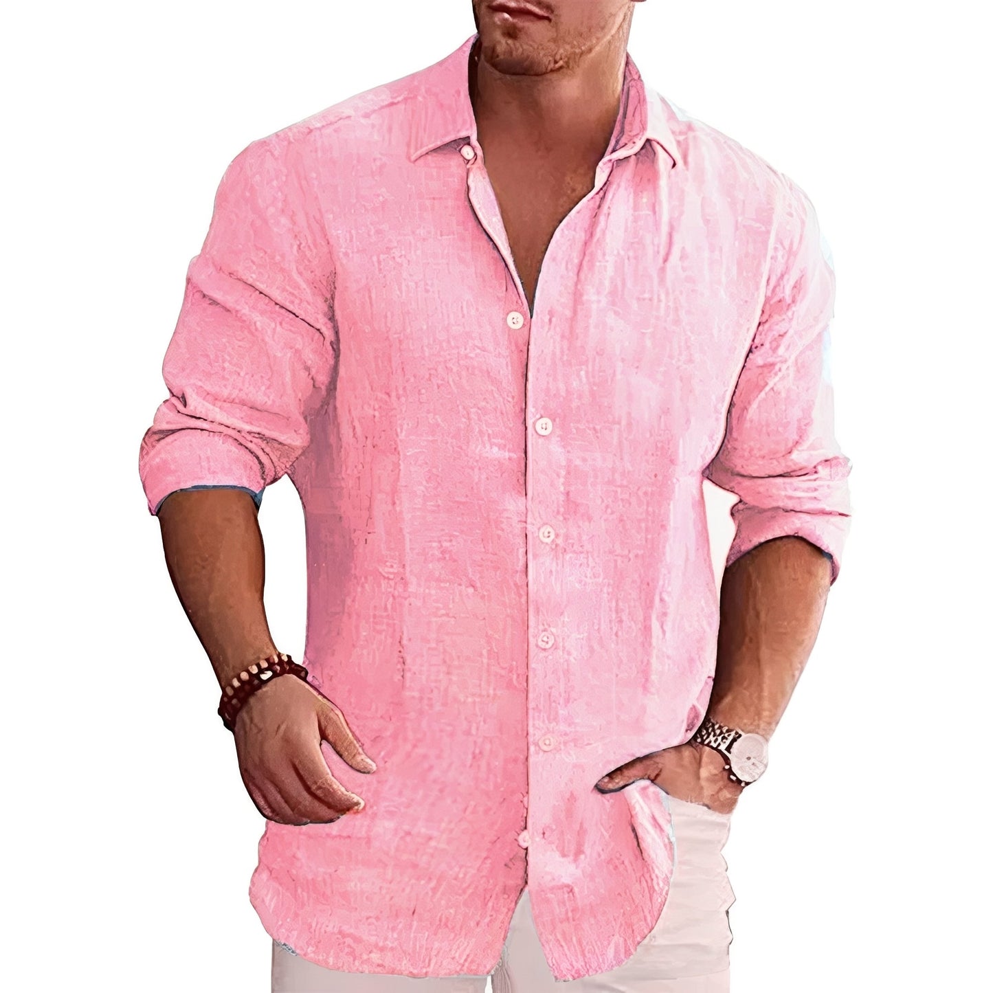 Herren Langarmhemd Slim Fit Modern Lässig - Norvielle