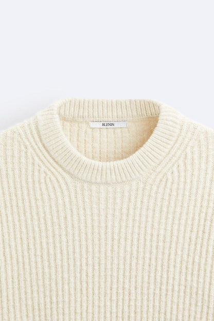 Klassischer Herrenpullover Grobstrick Bequem Warm