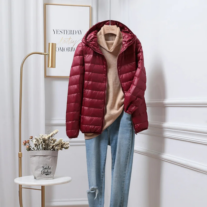 Damen Winterjacke Mit Kapuze Reißverschluss Warm