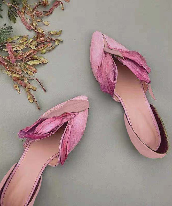 Damen Ballerinas Spitze Handgemacht Rosenblüten