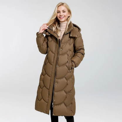 Damen Daunen Steppjacke Lang Winterwarm