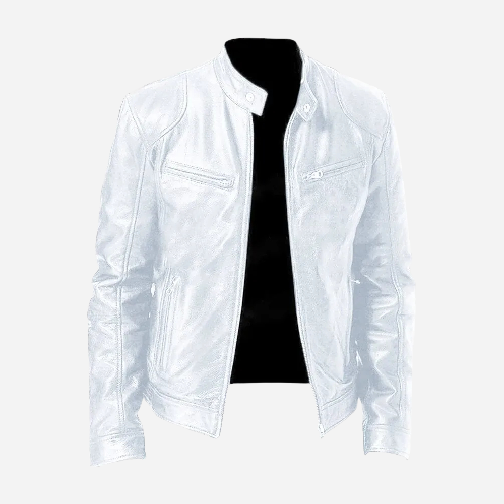 Herren Lederjacke Entspannter Ledermantel Modern