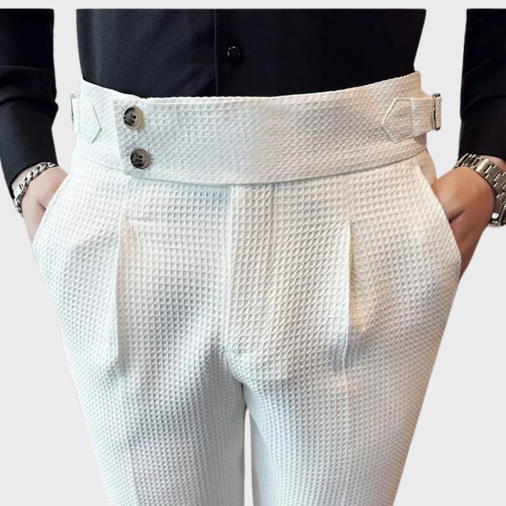 Herrenhose Kariert Hochtailliert Komfort