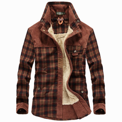 Herren Flanellhemd Warm Gefüttert Modern