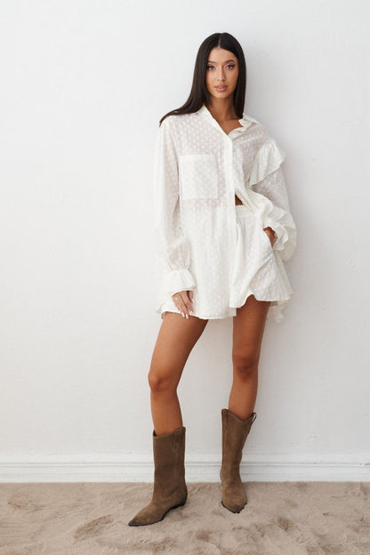 es Baumwoll-Shirt-Shorts-Set Damen Sommer