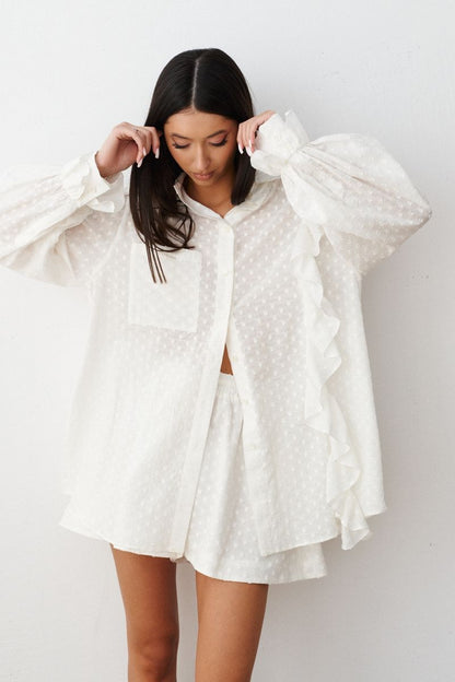 es Baumwoll-Shirt-Shorts-Set Damen Sommer