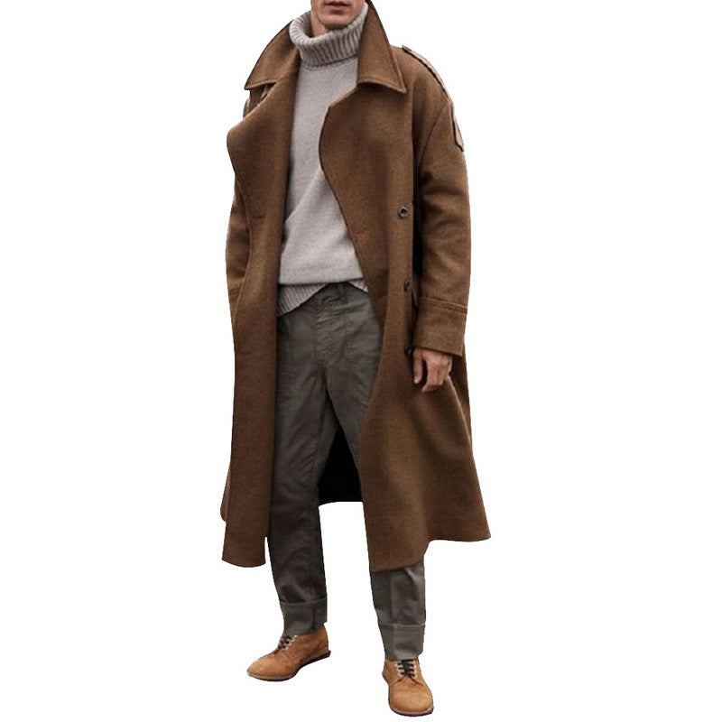 Herren Mantel Doppelter Knopfleiste Elegant
