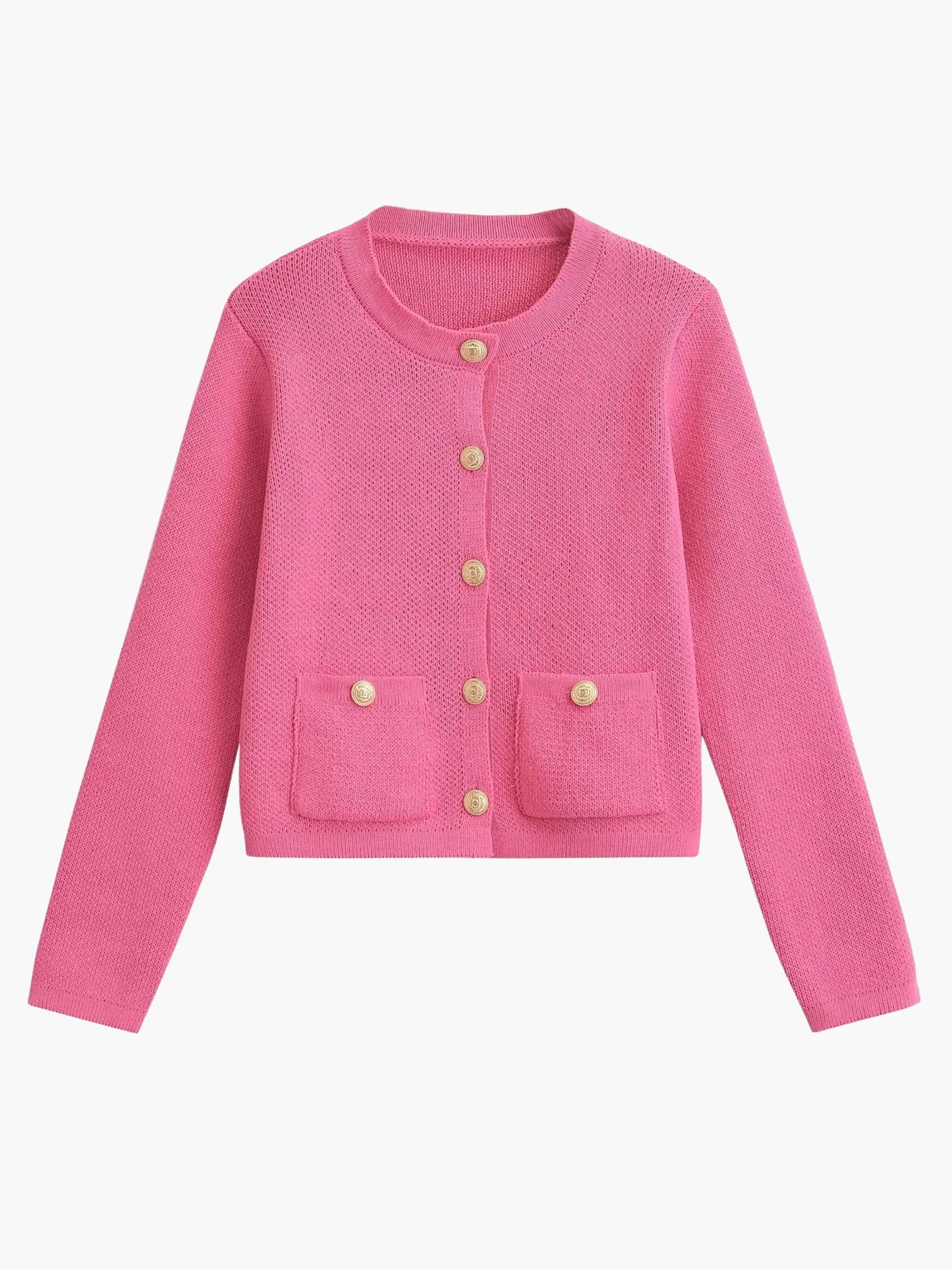 Damen Strickjacke Klassisch Mit Taschen