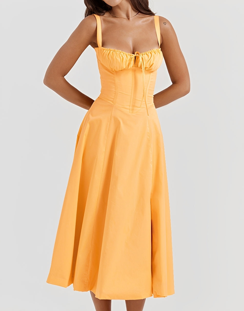 Damen Slim Fit Midi-Kleid Blumenmuster Sommerkleid - Norvielle