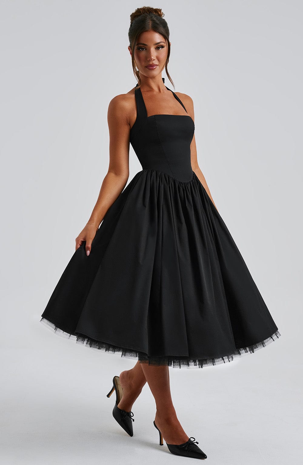 Damen Hochzeitsgästekleid Midi Elegant