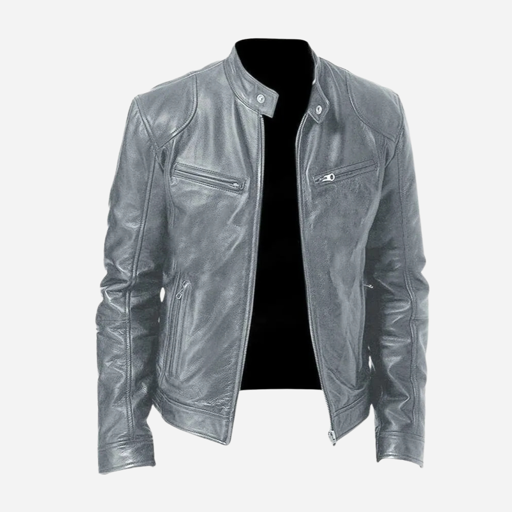 Herren Lederjacke Entspannter Ledermantel Modern