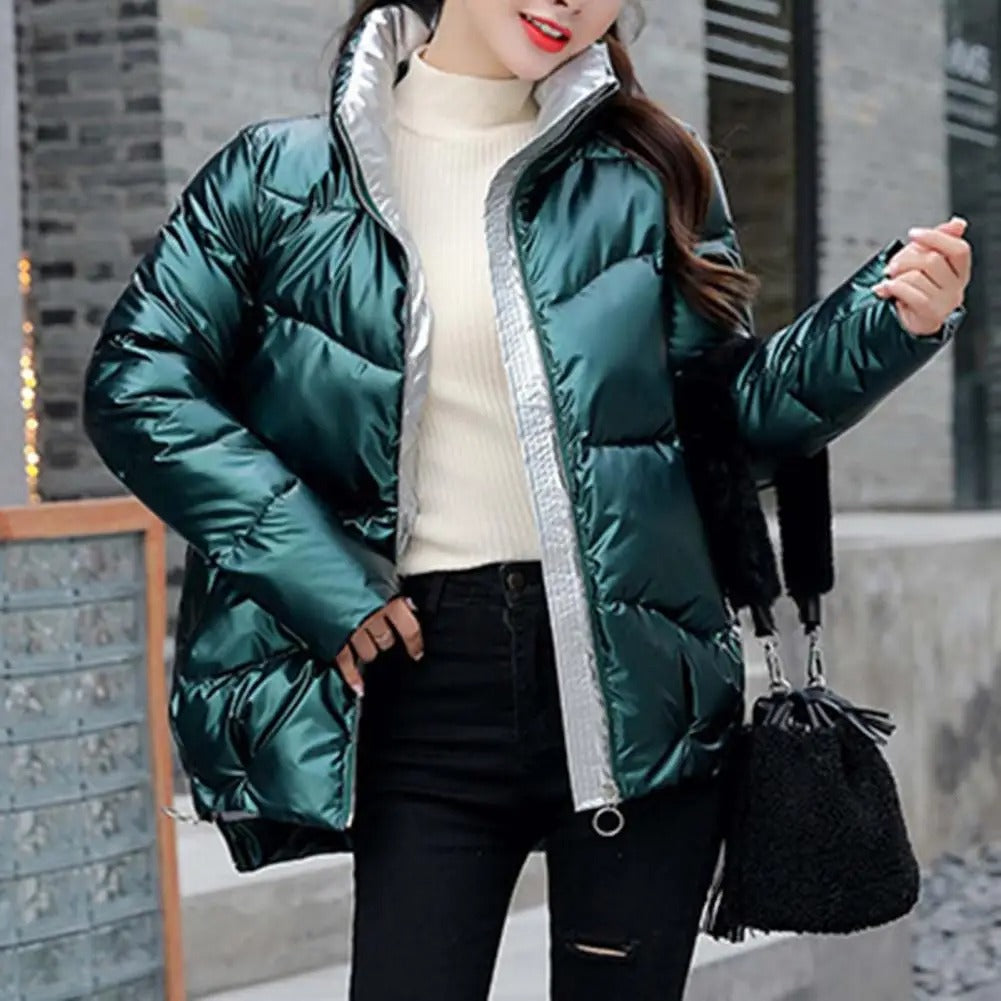 Damen Winterjacke Gequiltet Warm Leicht
