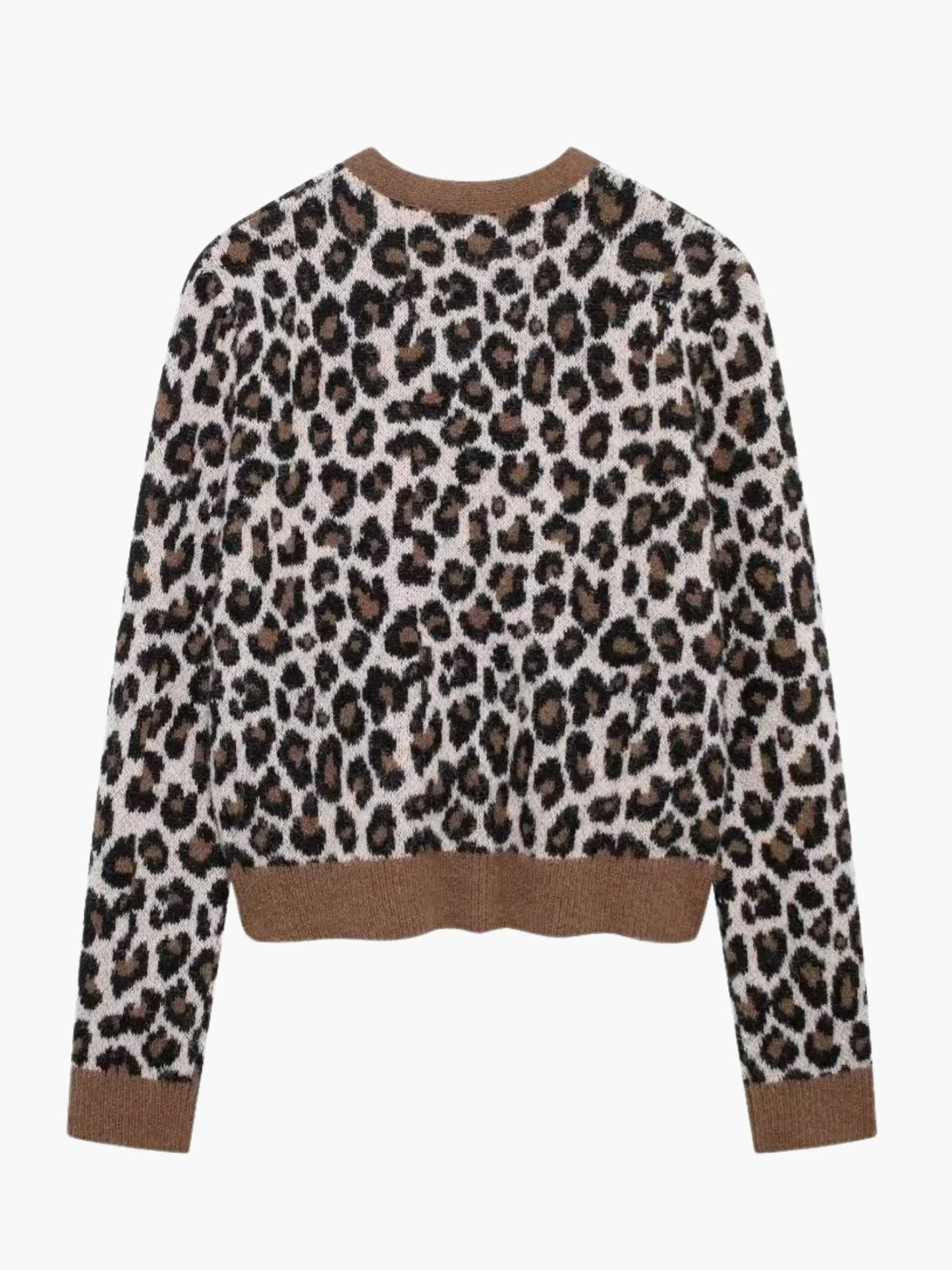 Damen Leopard Strickjacke Modisch