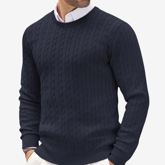 Herren Strickpullover Rundhals Zopfmuster Modern - Norvielle