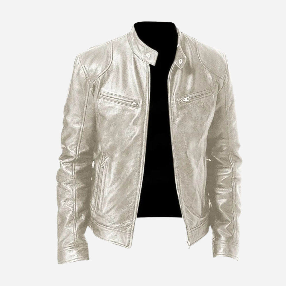 Herren Lederjacke Entspannter Ledermantel Modern