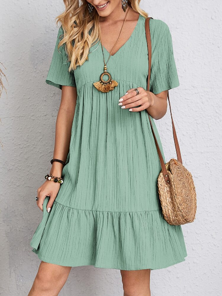 Damen Freizeitkleid Locker Sitzend Bequem