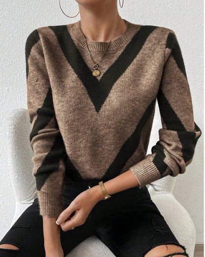 Damen Rundhals Geometrisches Muster