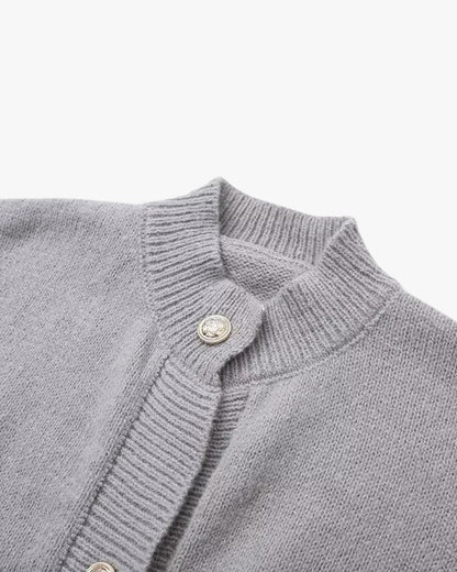 Damen Strickjacke Puffärmel Knöpfe