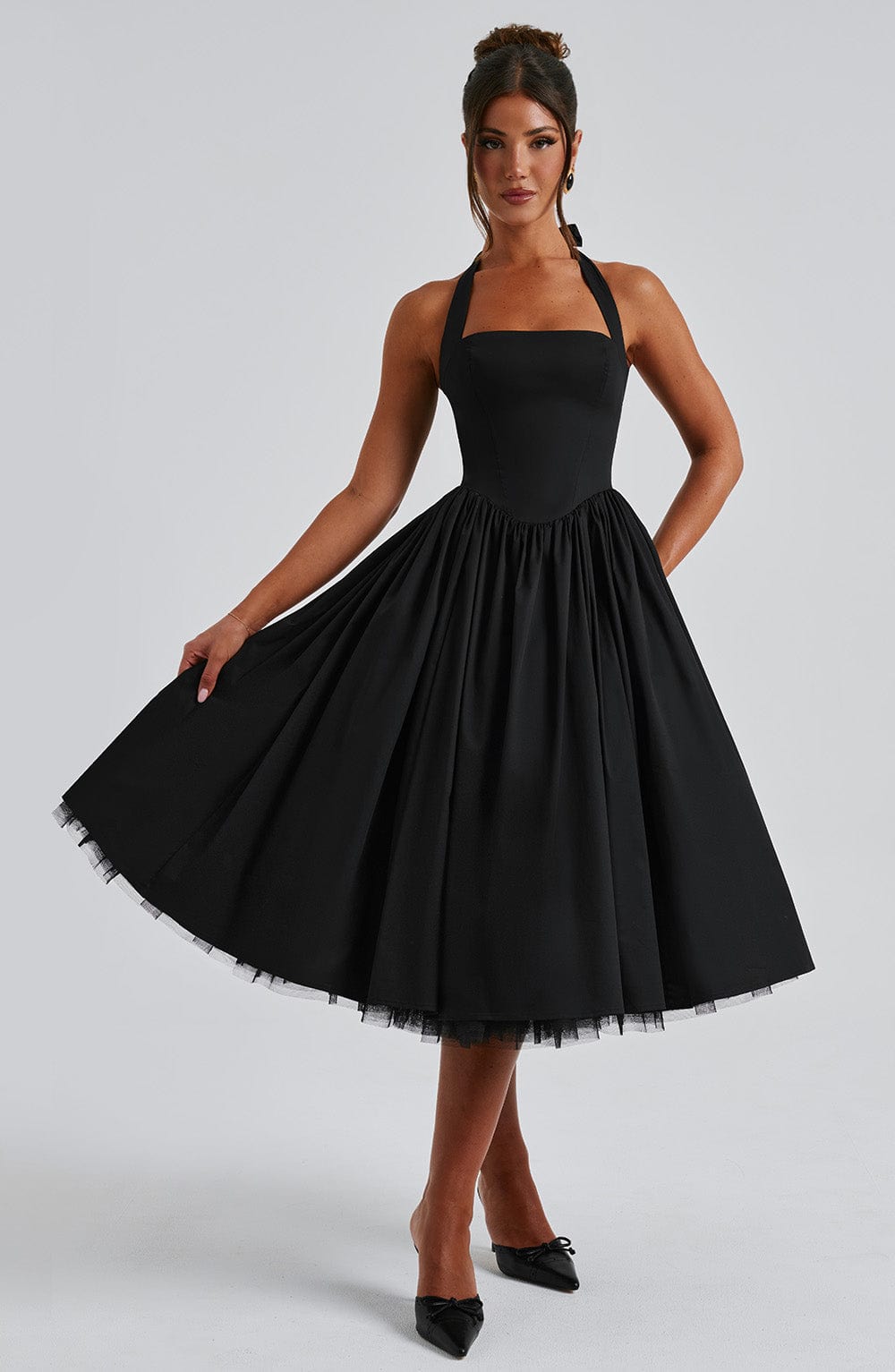 Damen Hochzeitsgästekleid Midi Elegant
