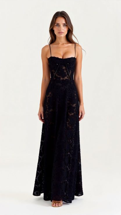 Damen Hochzeitsgastkleid Elegantes Maxikleid Lang