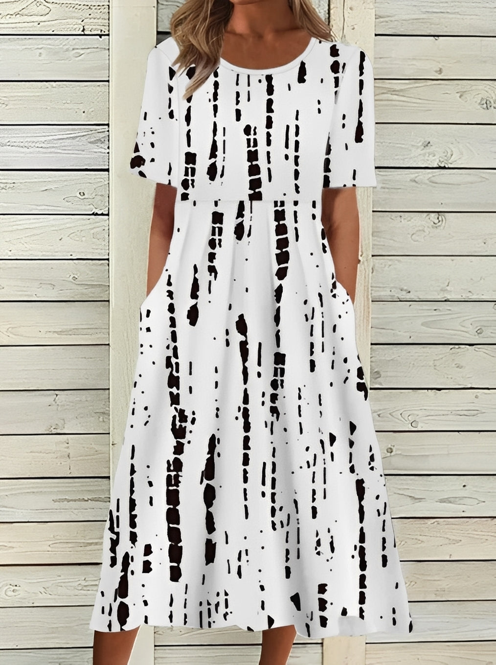 Damen Midikleid Blumenmuster Elegant