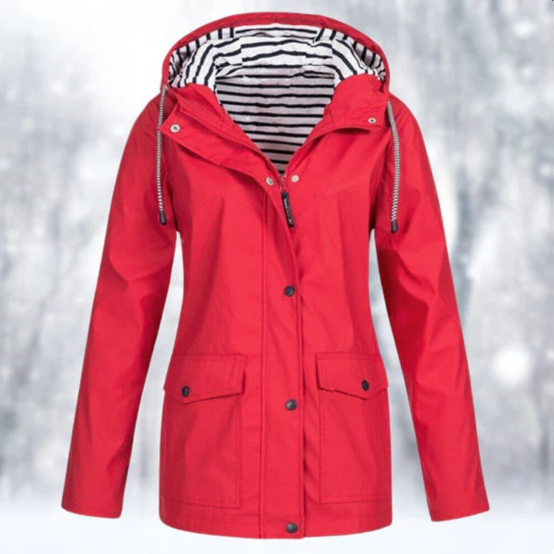 Damen Winterjacke Kapuze Reißverschluss