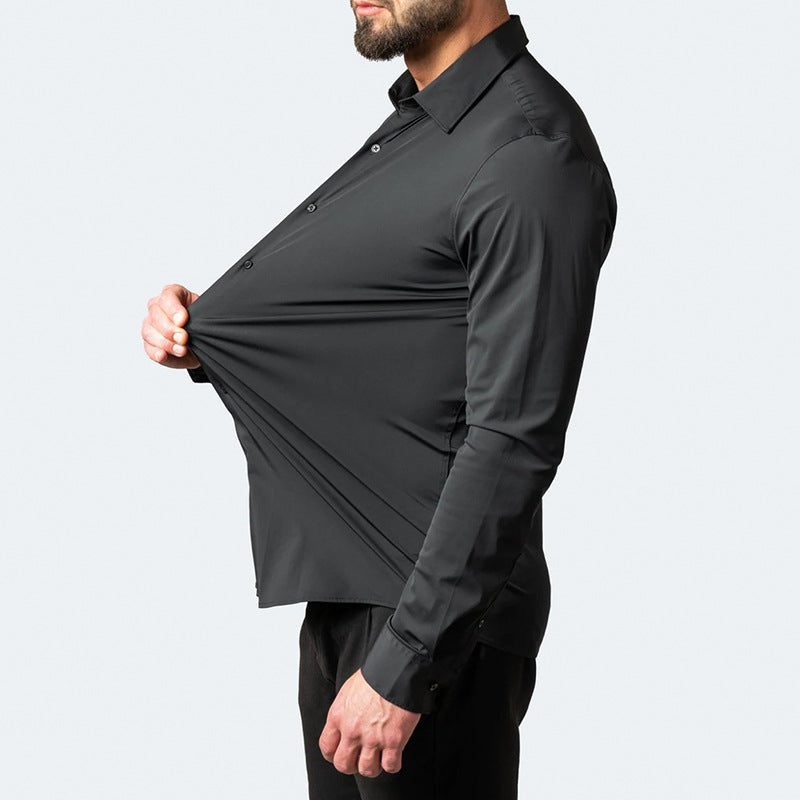 Herren Business Hemd Slim Fit Langarm Stretch