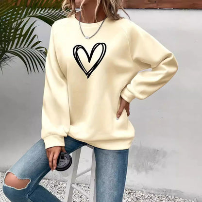 Damen Rundhals Langarm Sweatshirt Trendig
