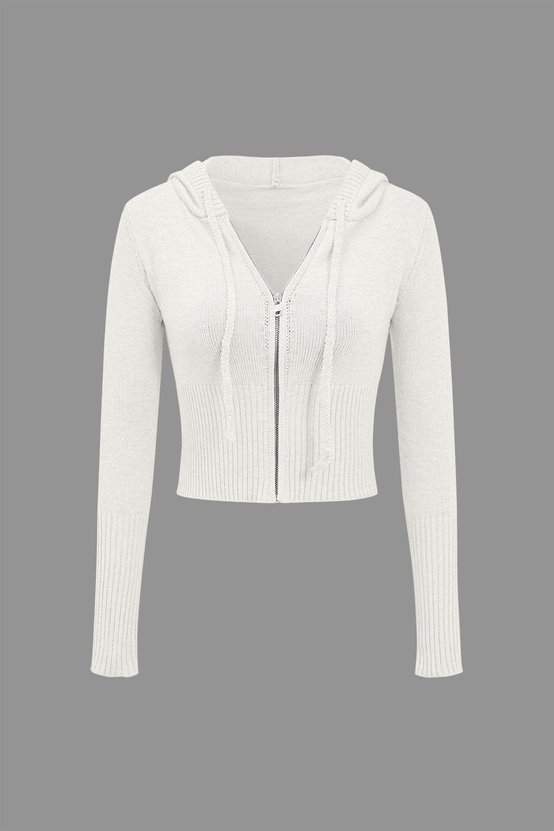 Strick-Set Damen Kapuzenjacke Schlaghose Warm