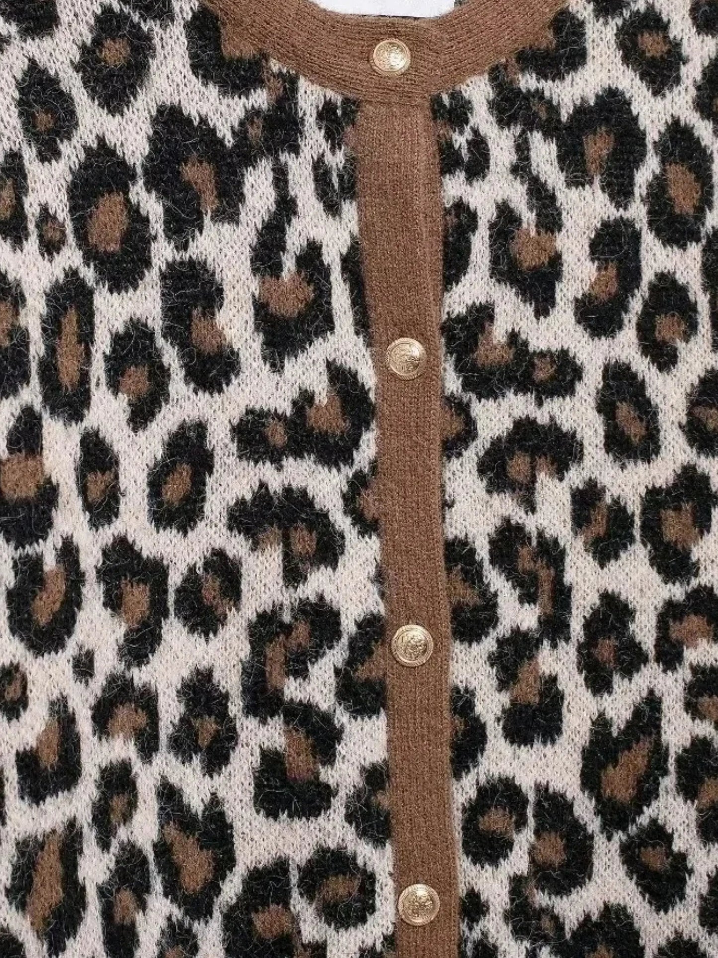 Damen Leopard Strickjacke Modisch