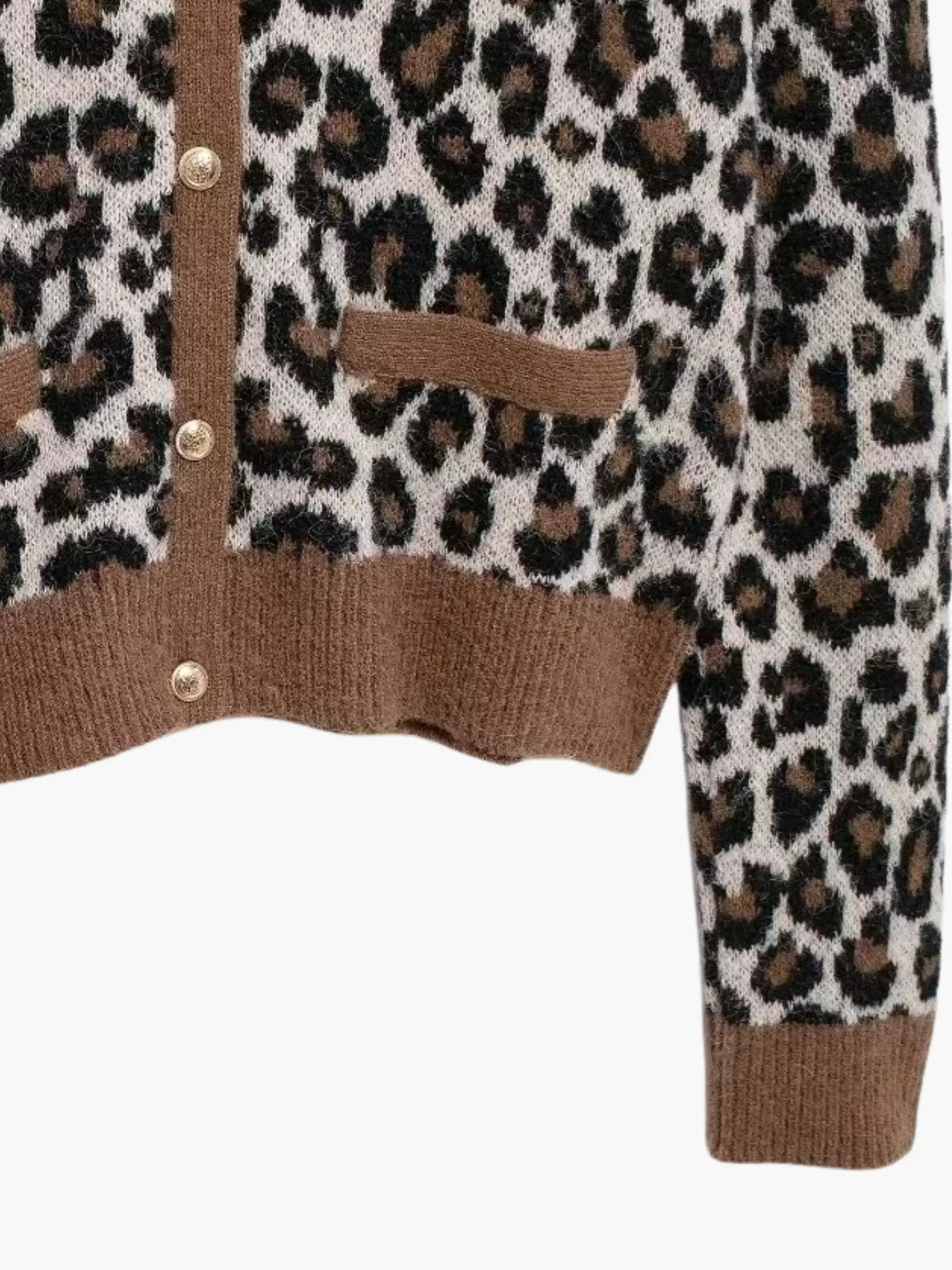 Damen Leopard Strickjacke Modisch