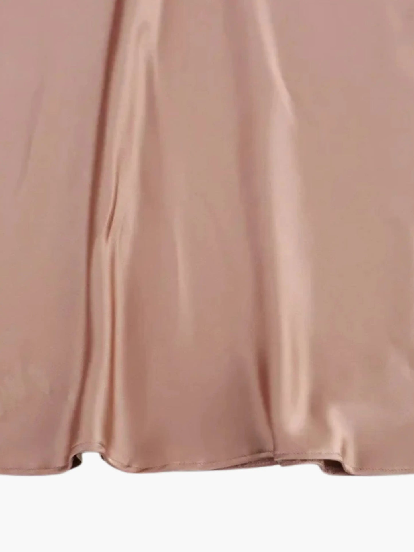 Damen Satin Maxikleid Wasserfallkragen Elegantes
