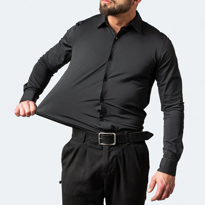 Herren Business Hemd Slim Fit Langarm Stretch