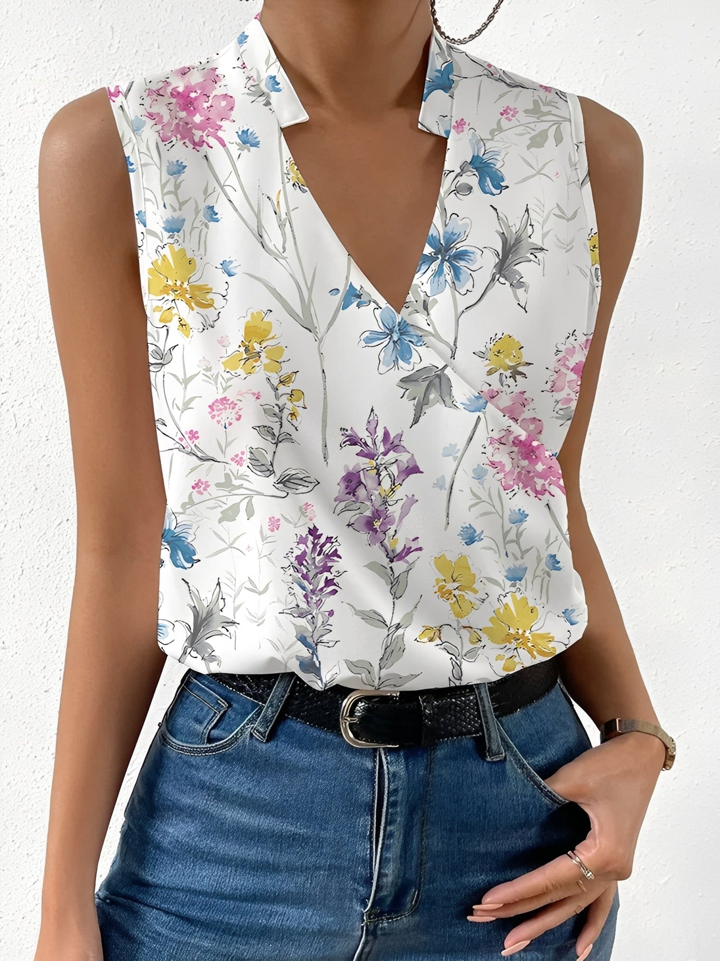 Damenbluse Ärmellos Sommerlich Elegante - Norvielle