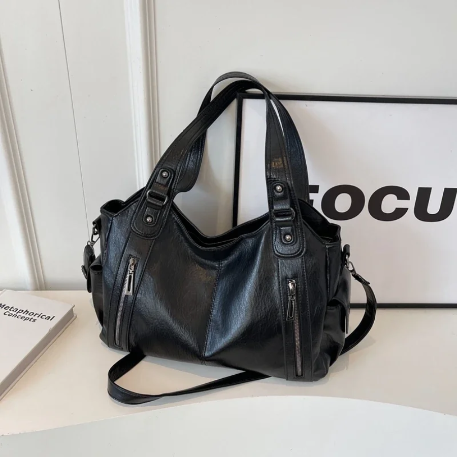 Vegane Damen Schultertasche Crossbody Braun