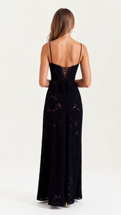 Damen Hochzeitsgastkleid Elegantes Maxikleid Lang