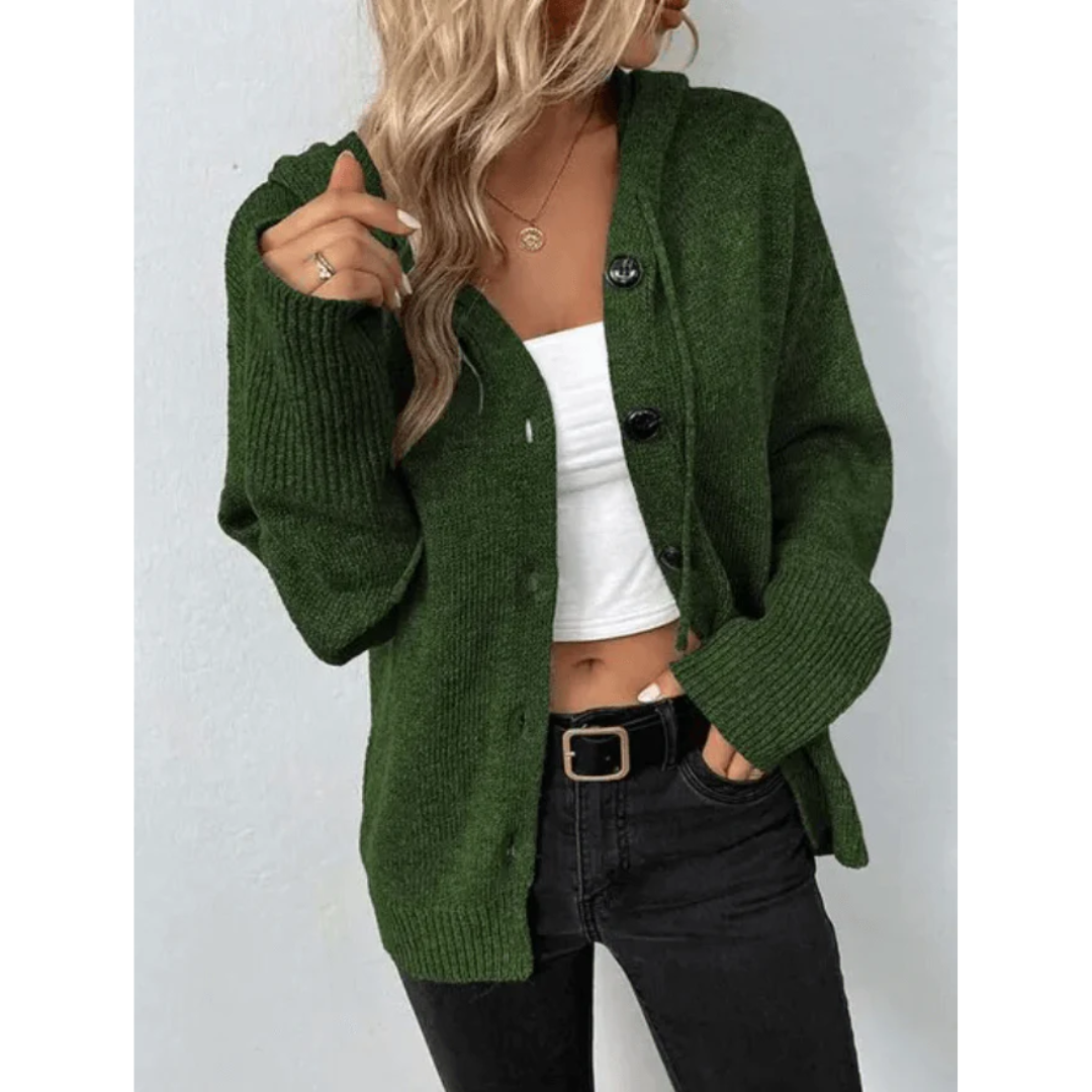 Damen Cardigan Schal Strick Modern Mit Knöpfen