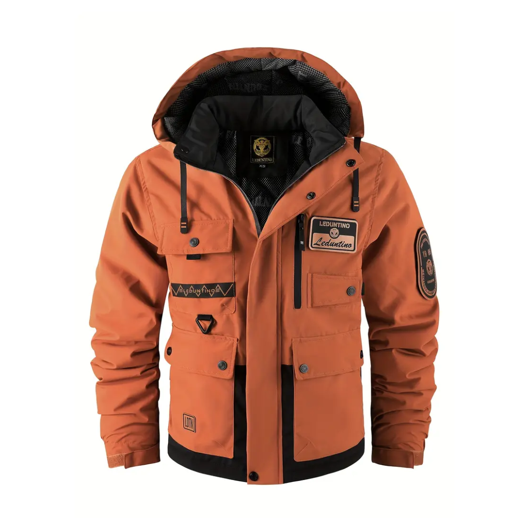 Herren Outdoor-Jacke Warm Gepolstert Abnehmbare Kapuze