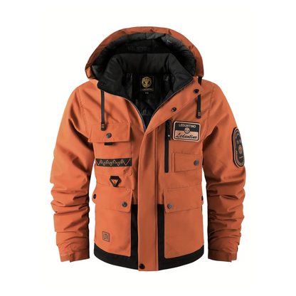 Herren Outdoor-Jacke Warm Gepolstert Abnehmbare Kapuze