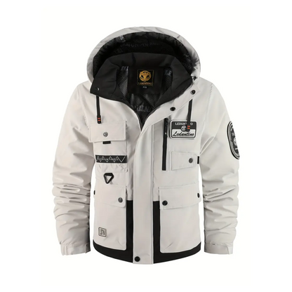 Herren Outdoor-Jacke Warm Gepolstert Abnehmbare Kapuze